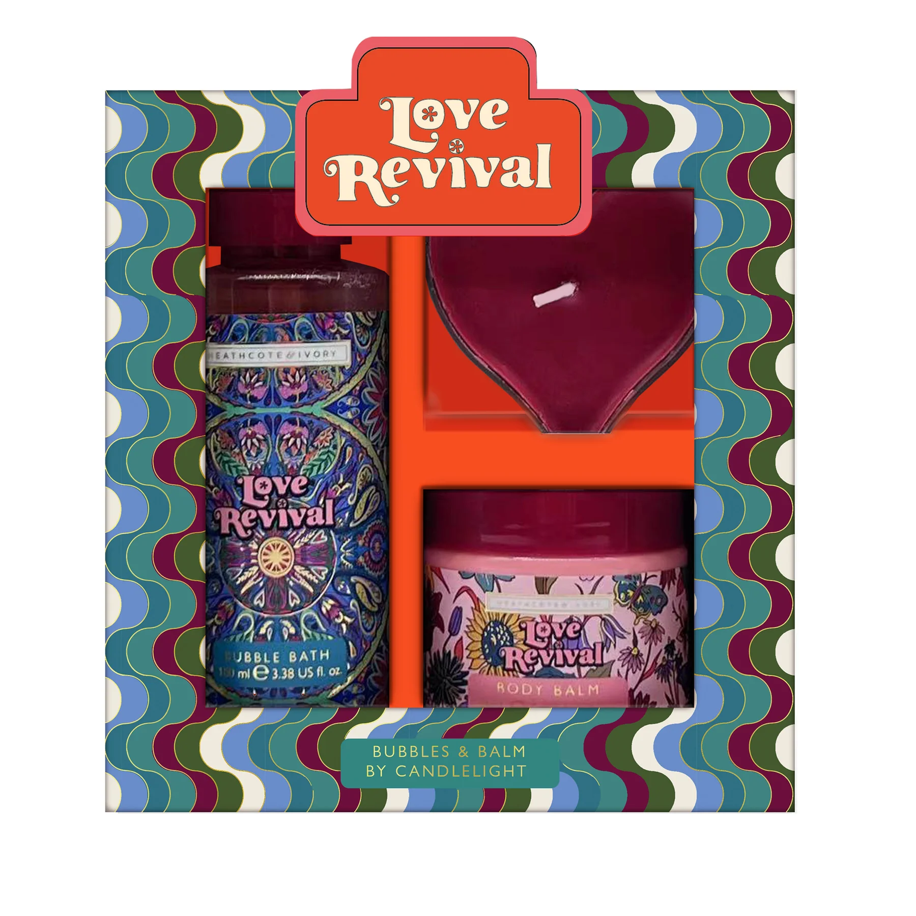 H&I Bubble Bath, Body Cream and Scented Candle Pack - Love Revival
